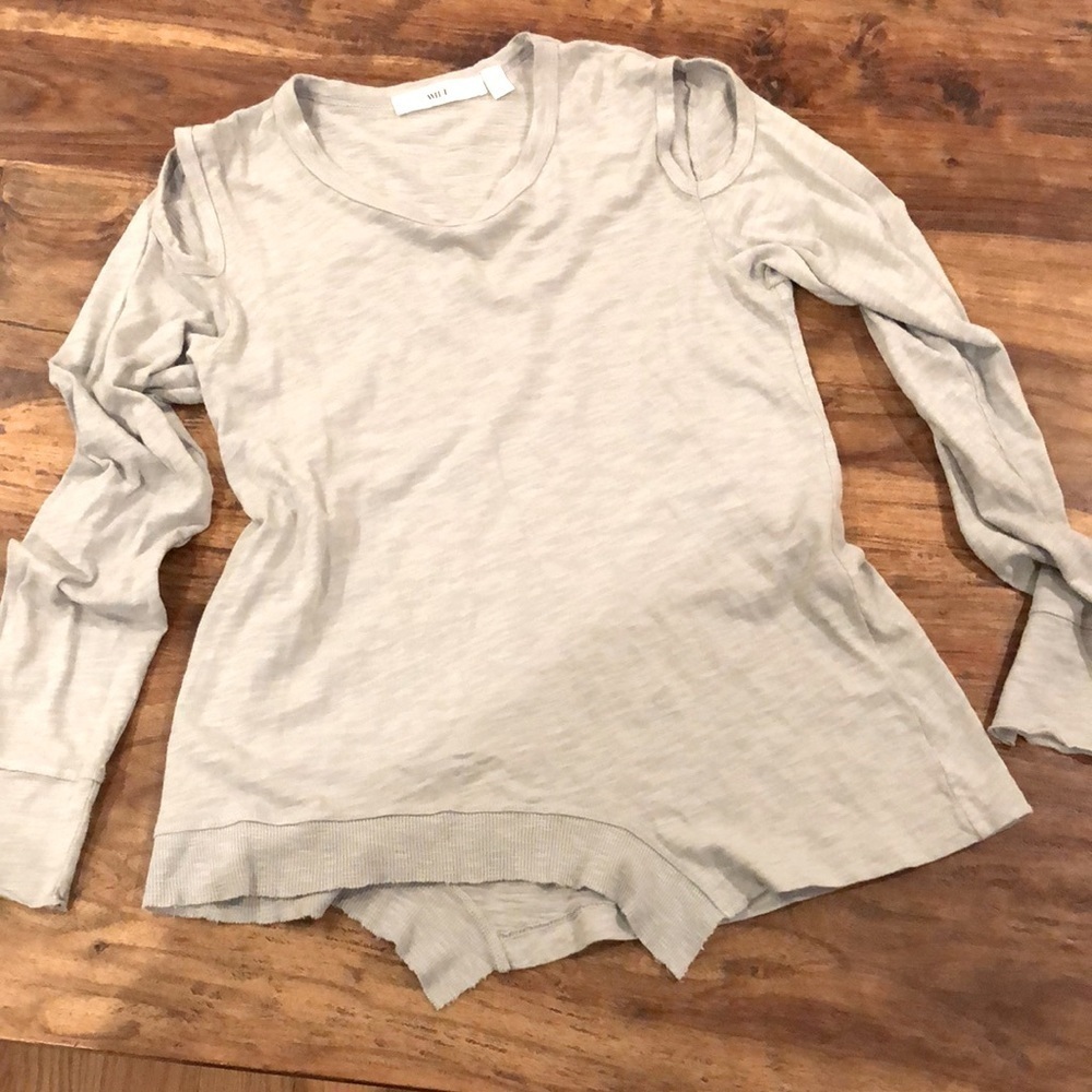 WILT Grey Cold Shoulder Long Tee XS